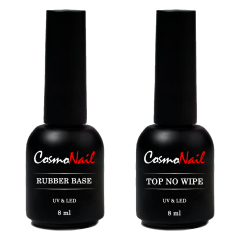 COSMONAIL Set Rubber Base + Top No Wipe Clear, 8 ml