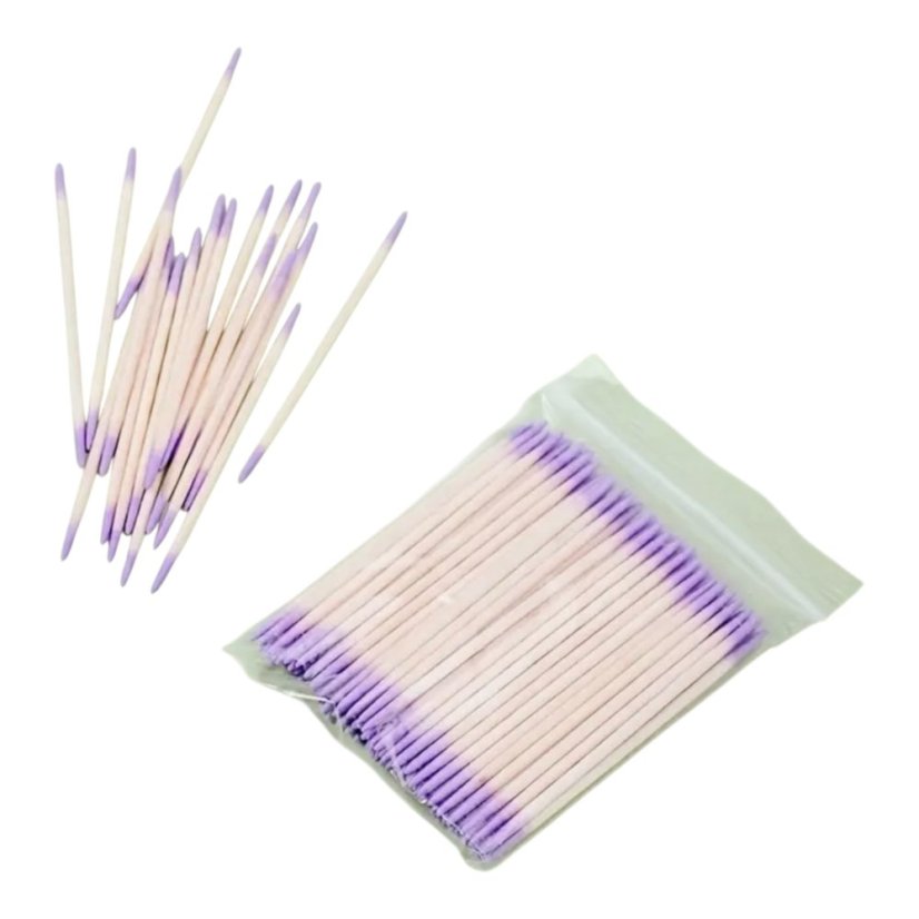 Dřevěné tyčinky oboustranné fialové, 100 ks