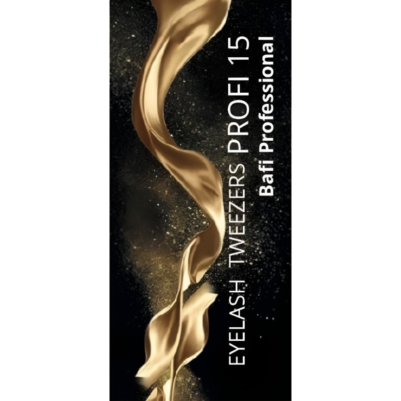 BAFI Professional eyelash tweezers PROFI 14 - L, curved