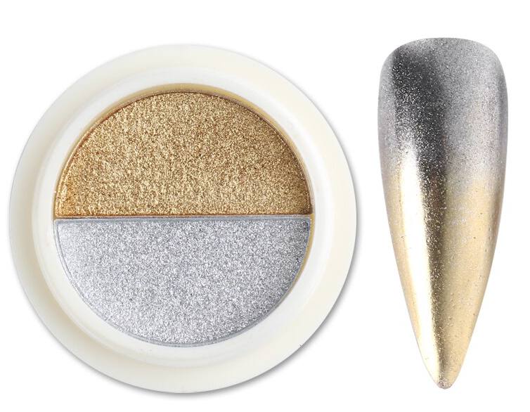 BORN PRETTY Pigment Solid Mirror 2 - pigment na nehty 2v1