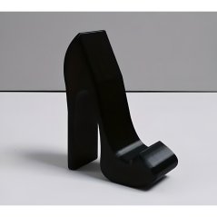 Soporte decorativo para teléfono en forma de tacón, negro