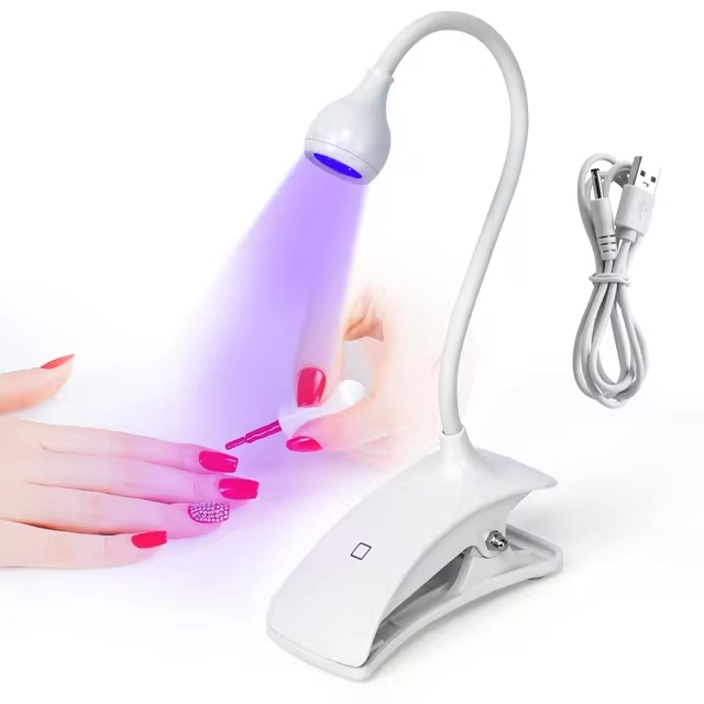 Mini lámpara LED para uñas con clip
