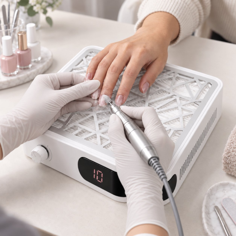 MOMO P10 Pro Aspirador profesional para uñas, blanco