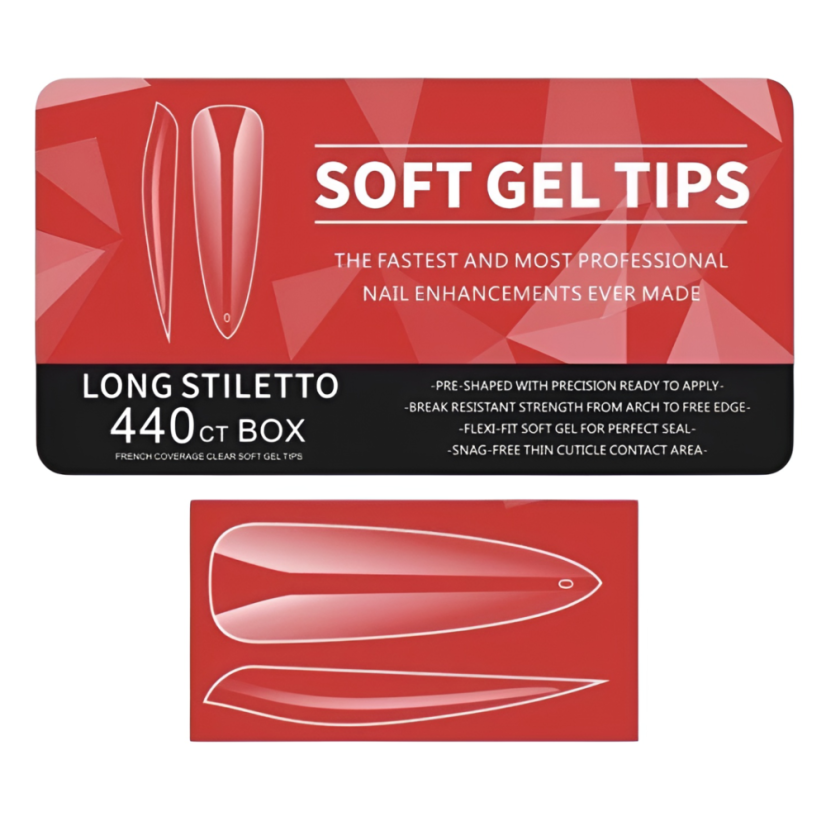 Puntas de gel largas de estilete, 440 uds.