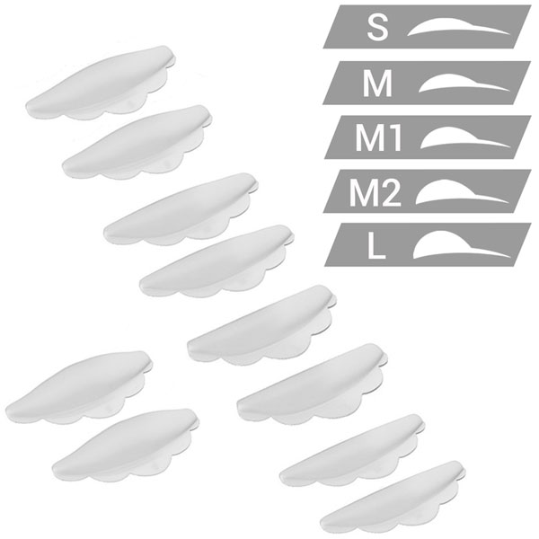 LASH&GO - almohadillas de silicona S, M, M1, M2, L , 5 pares