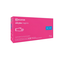 MERCATOR Nitrylex Rukavice nepudrované nitrilové M, magenta, 100 ks