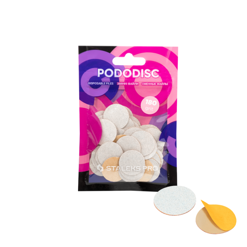 STALEKS Pododisk Pro L, PDF-25-180w - papel de lija de recambio, 180 grano, 50 piezas,