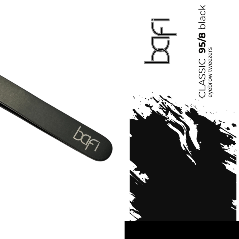 BAFI Pinzas profesionales para cejas Classic 95/8, negra