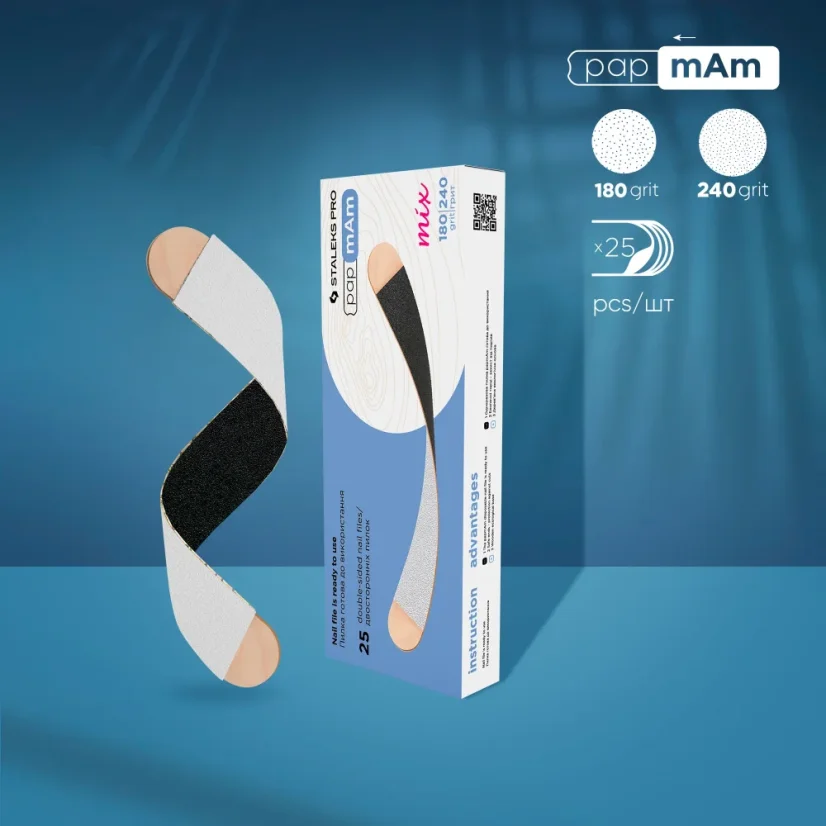 STALEKS - limas intercambiables de doble cara sobre base de madera DWCEMix-22-180/240 granos