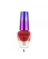 MOLLY LAC Stamping - esmalte para estampar uñas, 05 rojo, 10 ml