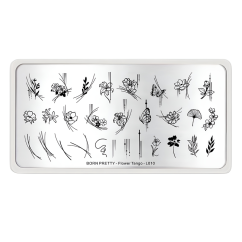 BORN PRETTY Flower Tango L010 - plantillas para uñas