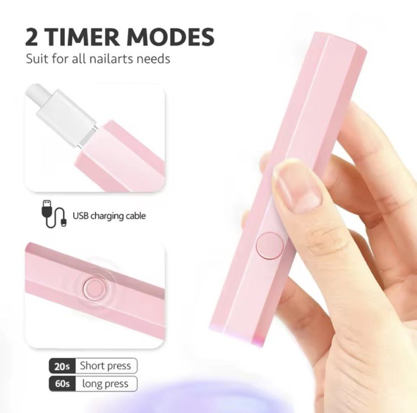 BORN PRETTY - mini lámpara de uñas X, rosa
