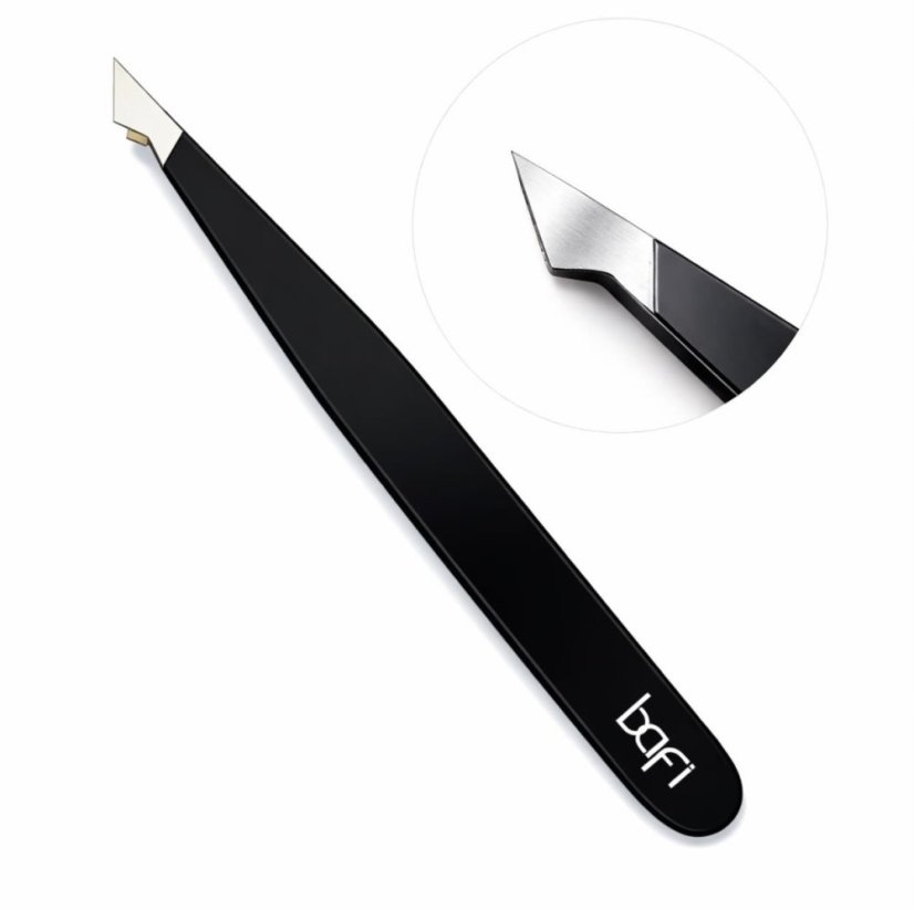 BAFI Pinzas profesionales para cejas Classic 95/8, negra