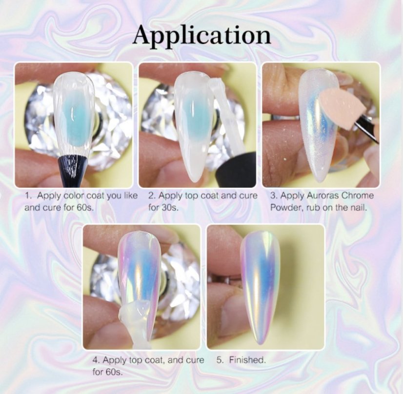 NICOLE DIARY Aurora 1 - pigmento para Nail Art