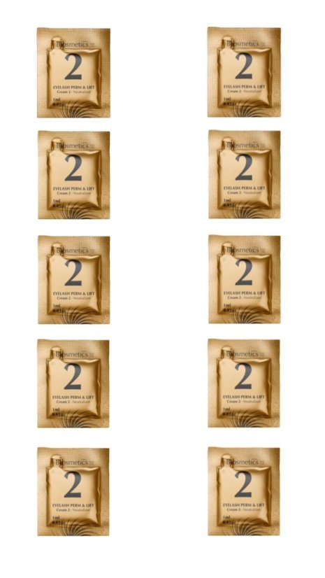 BIOSMETICS Fórmula 2 Laminación de cejas y lifting de pestañas - neutralizador 10 x 1 ml