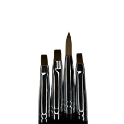 COSMONAIL Set de pinceles para gel negro, 4 piezas