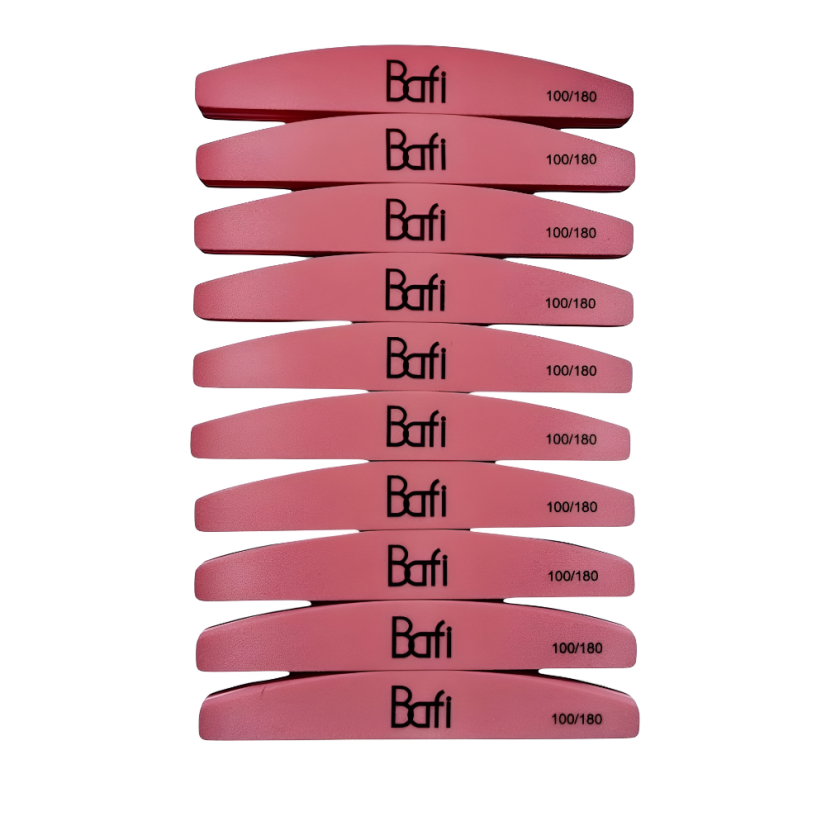 BAFI Nail buff 100/180, pink 10 pcs